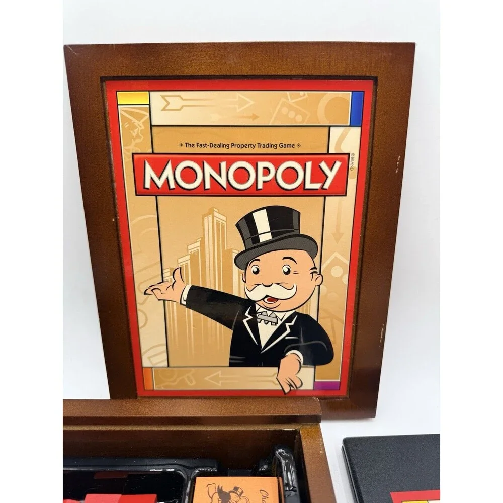 MONOPOLY Vintage Game Collection Wooden Bookshelf Board Hasbro 42749 : COMPLETE